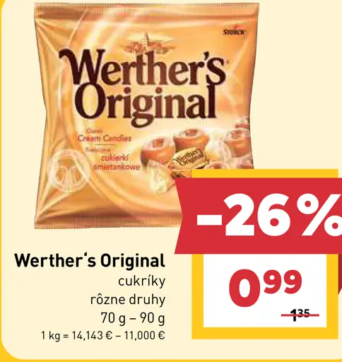 Werther’s Original cukríky rôzne druhy