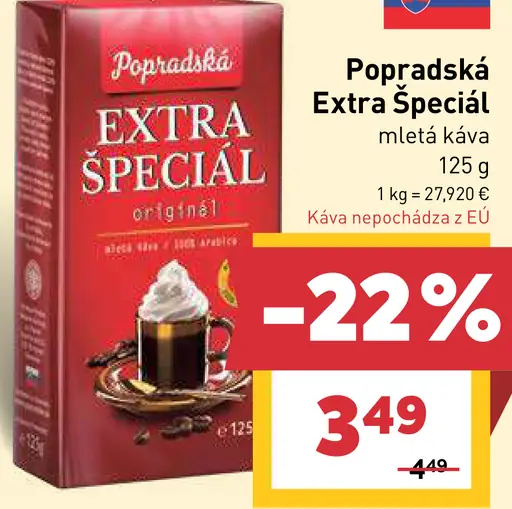 Popradská Extra špeciál originál mletá káva