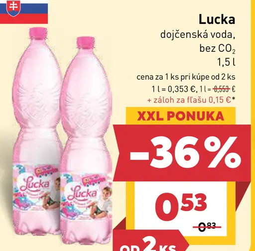 Lucka dojčenská voda bez CO₂