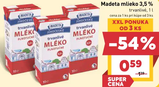 Madeta trvanlivé mlieko 3,5 %