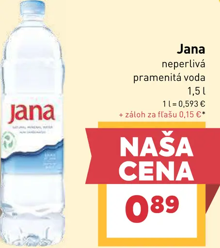 Jana neperlivá pramenitá voda