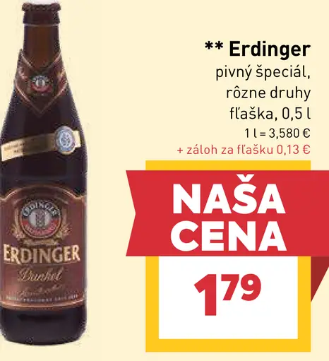 Erdinger pivný špeciál – rôzne druhy fľaša