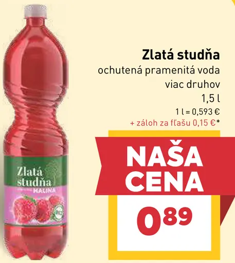Zlatá studňa ochutená voda