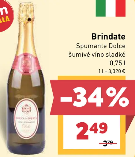 Brindate Spumante Dolce sladké šumivé víno