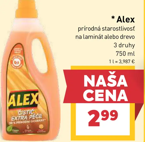 Alex prírodná starostlivosť na laminát a drevo
