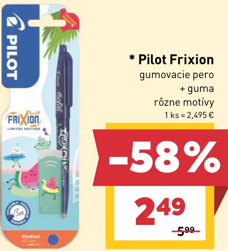 Pilot Frixion gumovacie pero s gumou – rôzne motívy