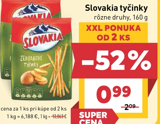 Slovakia tyčinky rôzne druhy