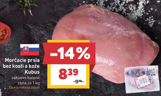 Morčacie prsia bez kosti a kože Kubus vákuovo balené