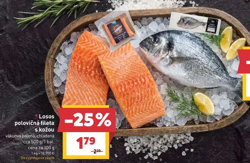 Losos polovičná fileta s kožou