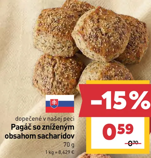 Pagáč so zníženým obsahom sacharidov