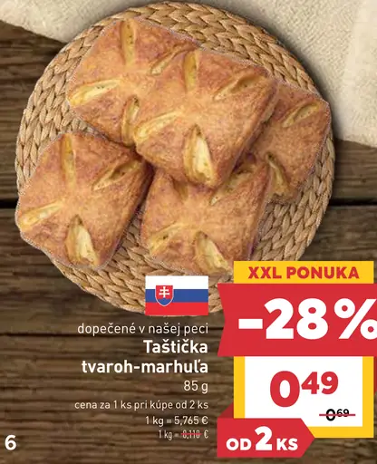Taštička tvaroh-marhuľa