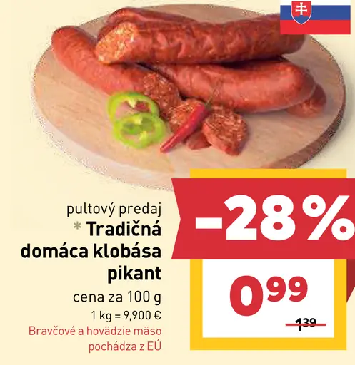 Tradičná domáca klobása pikant