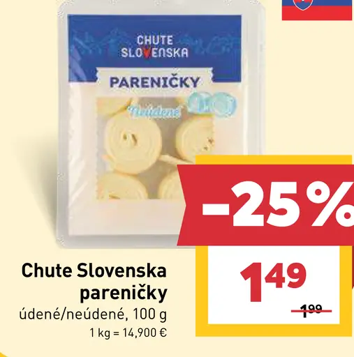 Chute Slovenska pareníčky údené/neúdené
