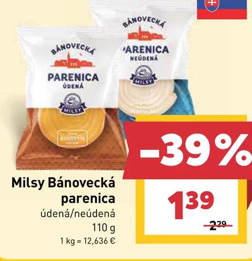 Milsy Bánovecká parenica údená/neud ená