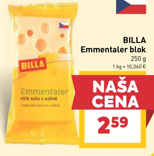 BILLA emmentaler blok