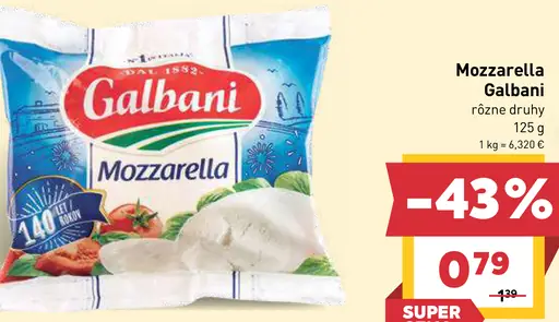 Galbani mozzarella rôzne druhy