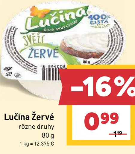 Lučina svieži žervé, rôzne druhy