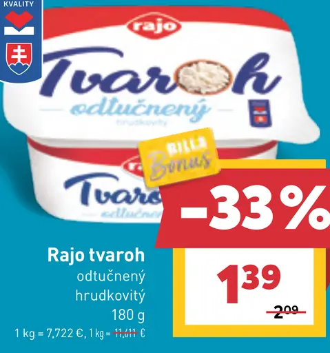 Rajo Tvaroh odtučnený hrudkovitý