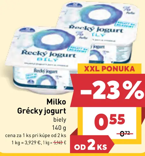 Milko Grécky jogurt rôzne druhy