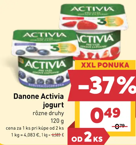 Danone Activia jogurt rôzne druhy