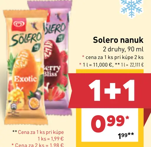Solero nanuk rôzne druhy