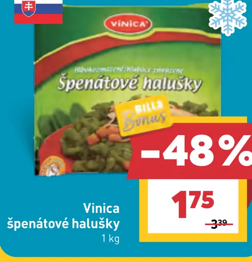 VINICA Špenátové halušky