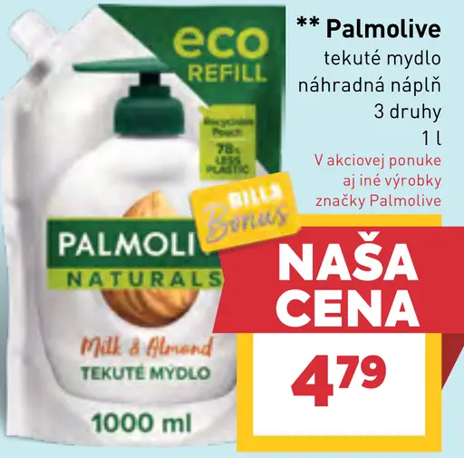 Palmolive Naturals Almond & Milk tekuté mydlo náhradná náplň