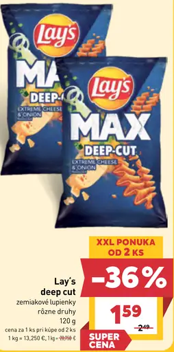 Lay’s deep cut zemiakové lupienky rôzne druhy