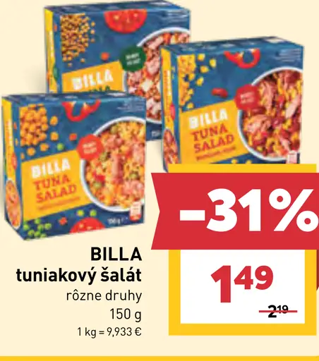 BILLA tuniakový šalát – rôzne druhy
