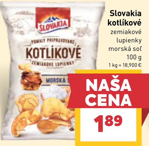 Slovakia Kotlíkové zemiakové lupienky morská soľ