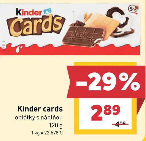 Kinder Cards oblátky s náplňou