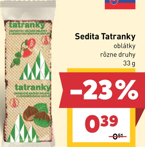Sedita Tatranky oblátky rôzne druhy