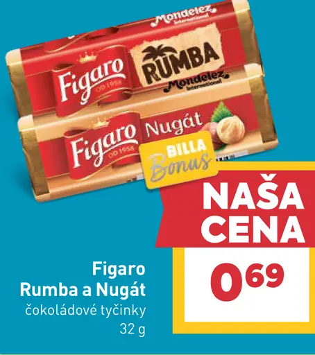 Figaro Rumba a Nugát čokoládové tyčinky