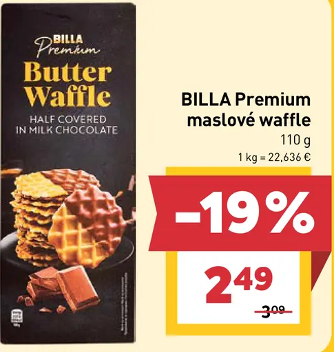 BILLA Premium maslové waffle