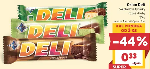 Orion Deli čokoládové tyčinky rôzne druhy