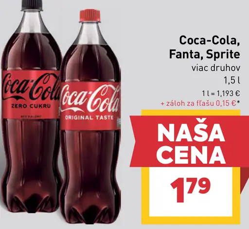 Coca-Cola, Fanta a Sprite, sýtené limonády, viac druhov
