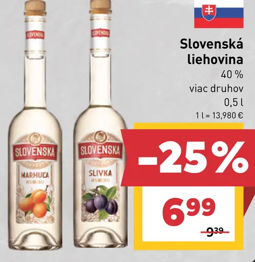 Slovenská liehovina marhuľa a slivka