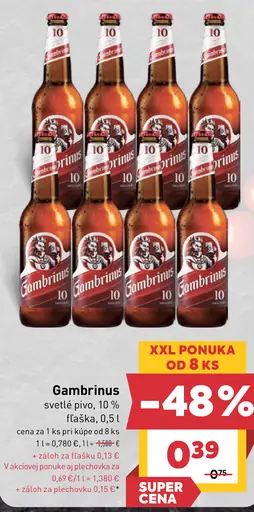 Gambrinus pivo fľaša