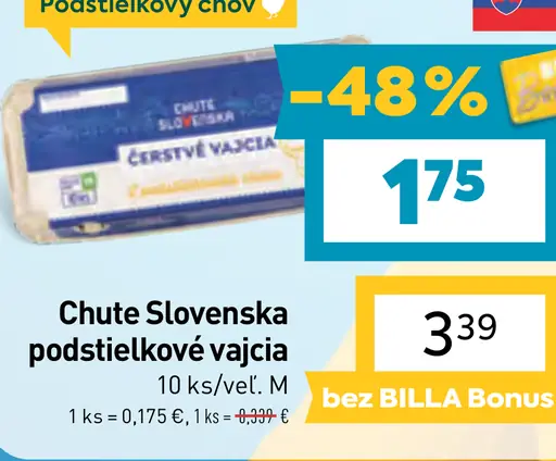 Chute Slovenska podstielkové vajcia
