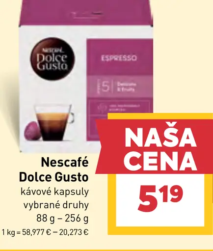 Nescafé Dolce Gusto kávové kapsuly vybrané druhy