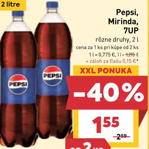Pepsi, Mirinda a 7UP sýtené limonády, rôzne druhy