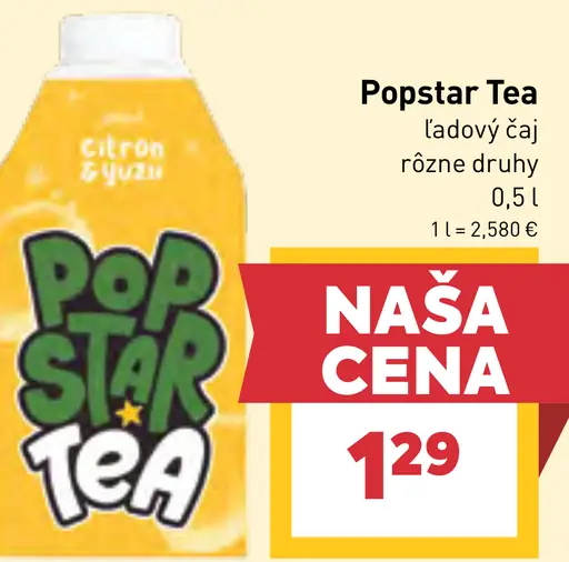 Popstar Tea ľadový čaj, rôzne druhy