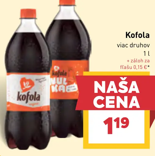 Kofola sýtený kolový nápoj, viac druhov