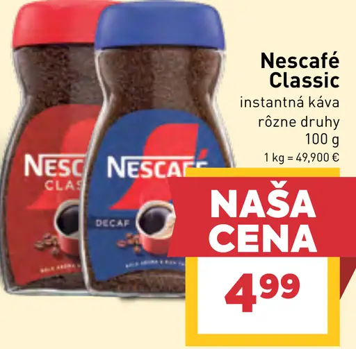 Nescafé Classic instantná káva 2 druhy