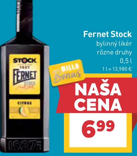 Fernet Stock bylinný likér, rôzne druhy