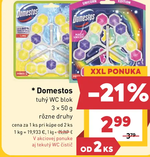 Domestos WC blok rôzne druhy