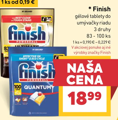 Finish gélové tablety do umývačky riadu