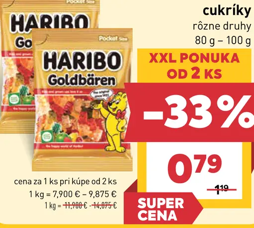 Haribo Želé cukríky rôzne druhy