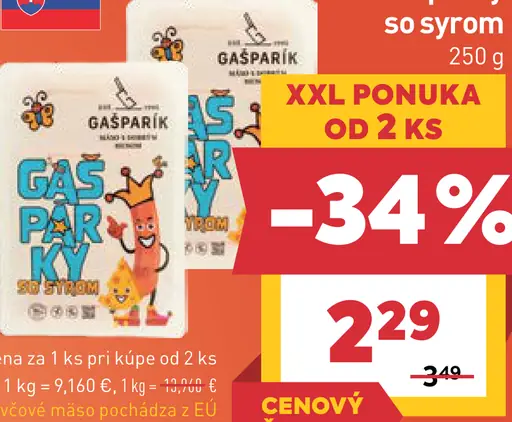 Gasparík párky so syrom