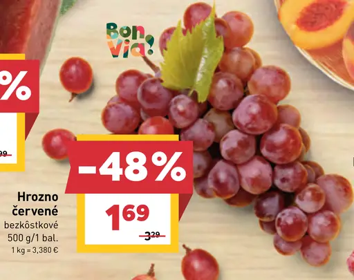 Bon Via Hrozno červené bezkôstkové
